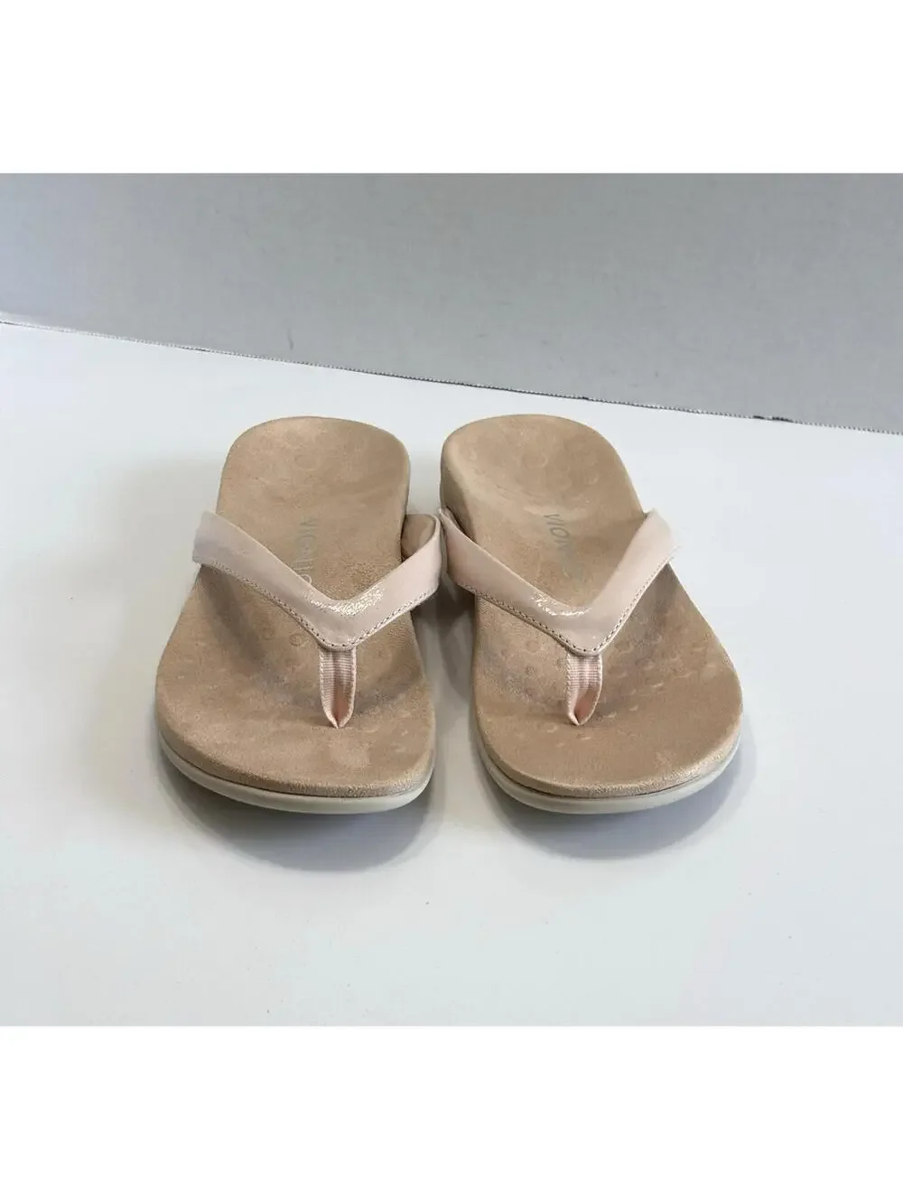 Vionic Dillon Flip Flops Women's Size US 7 Pink Leather Comfort Orthotic Sandals